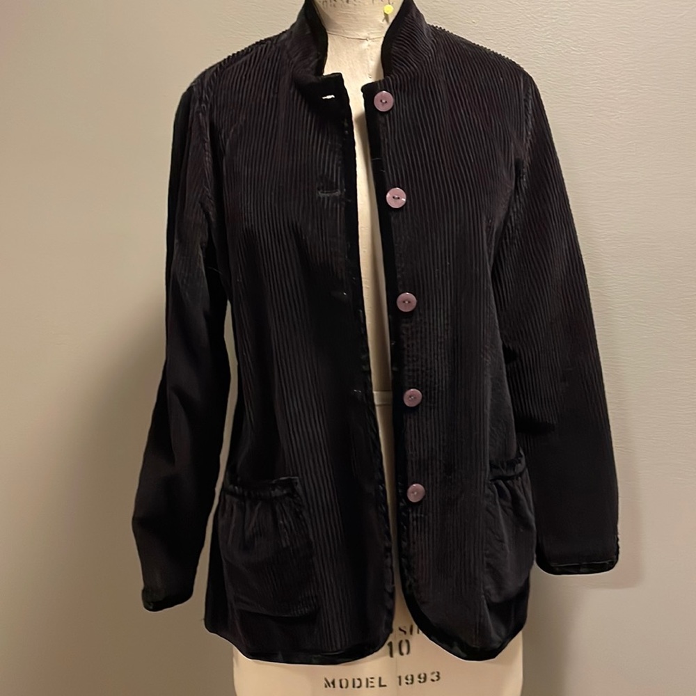 J Jill long sleeve corduroy blazer dark plum
